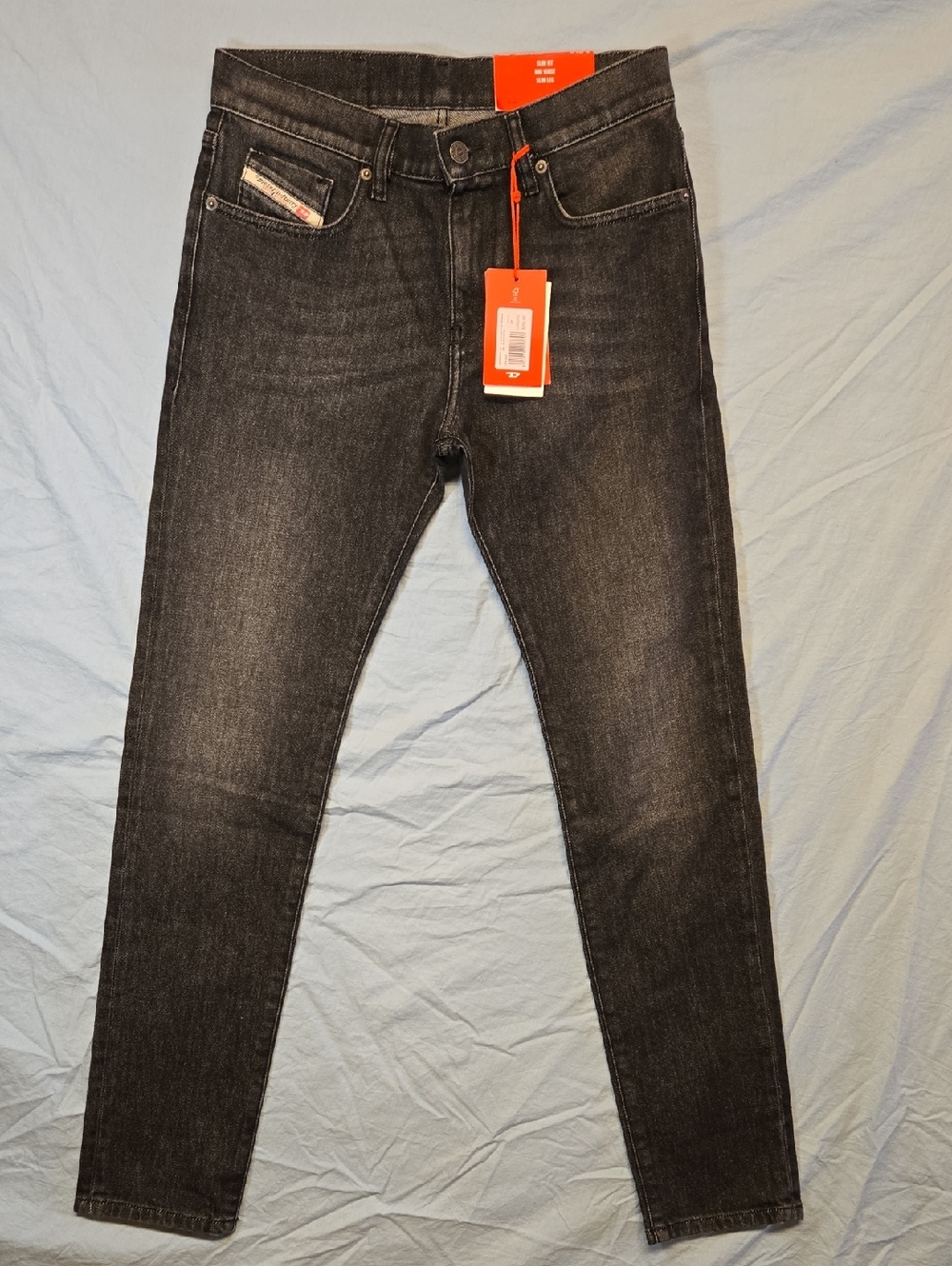 Diesel D-Strukt Washed Black Slim Fit Jeans